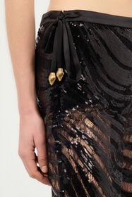 JC Pantalon Évasé Avec Motif Zebra Et Paillettes Noir UFT083-UF122