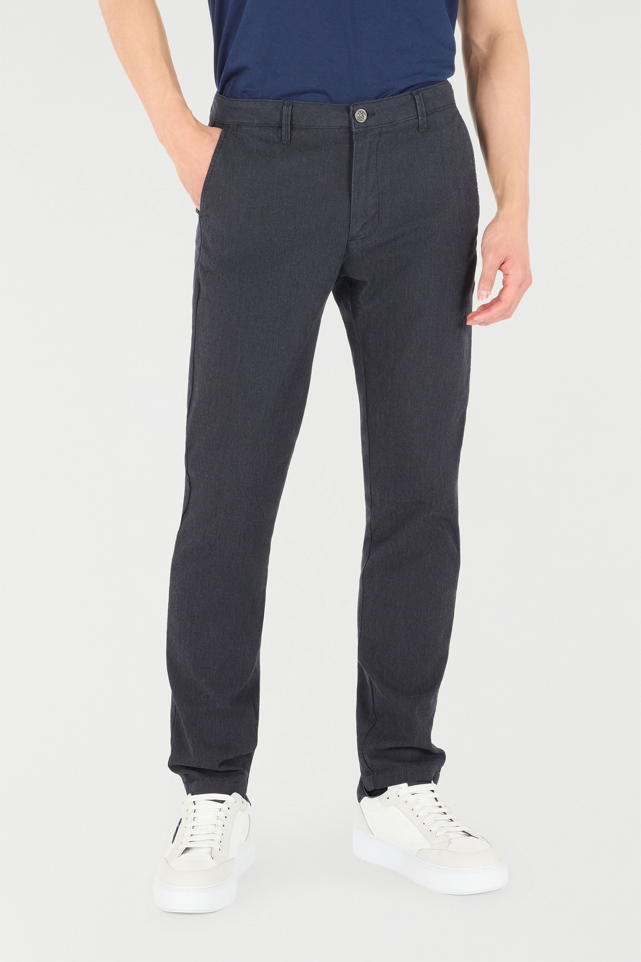 RC Pantalon En Coton Stretch Bleu foncé POT20A-DJ001
