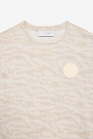 JU T-Shirt With Tiger Skin Print And Patch Ivory UJT60K-JFO44