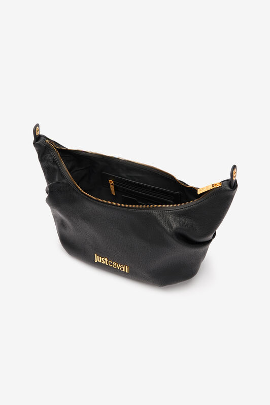JC Soft Hobo Bag With Logo BLACK UFB059-UF428