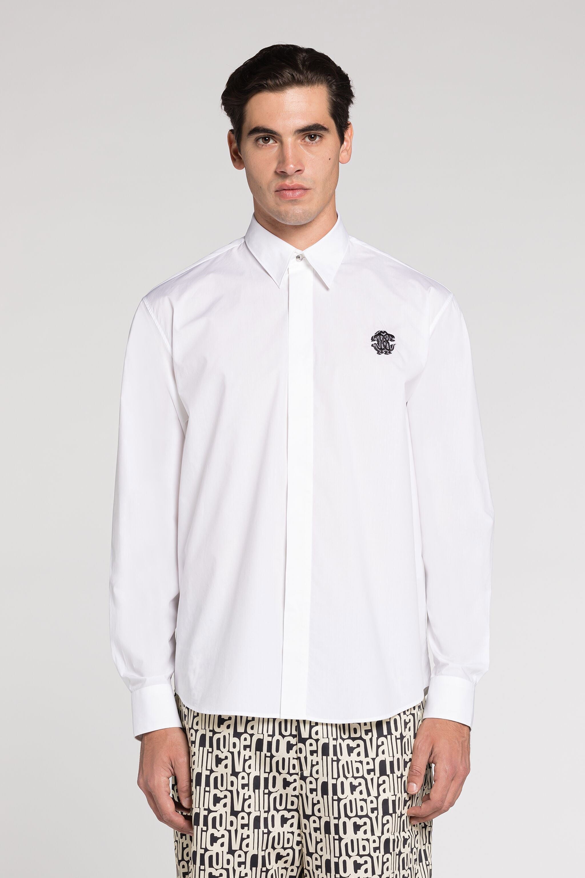 RC Embroidered-logo cotton shirt RC Embroidered-logo cotton shirt White RRT710-CH061