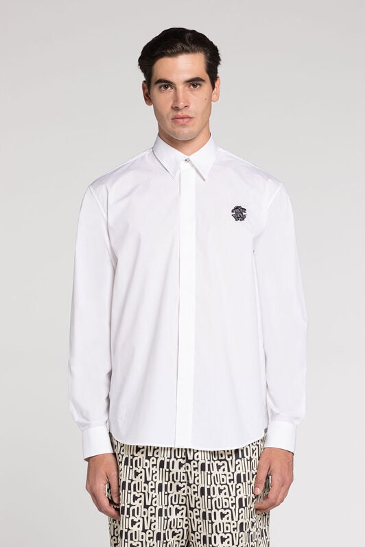 RC Embroidered-logo cotton shirt RC Embroidered-logo cotton shirt White RRT710-CH061