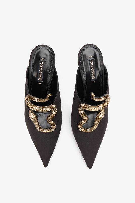 RC Schwarze Mules Mit Schmuck-Schlangendetail BLACK XWS005-FL113