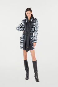 RC Short Silk Dress With Zebra Print Black/White UKT163-4QN50