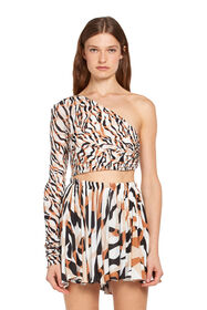 RC Tiger print cut out dress White IWT105-7HR37