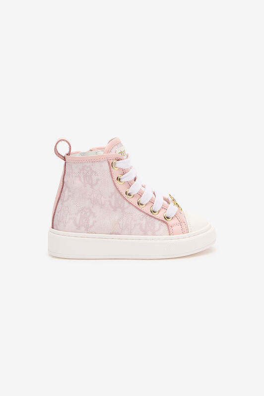JU High-Top Sneakers With RC Monogram JU High-Top Sneakers With RC Monogram PINK/WHITE TJS02K-PZJ36