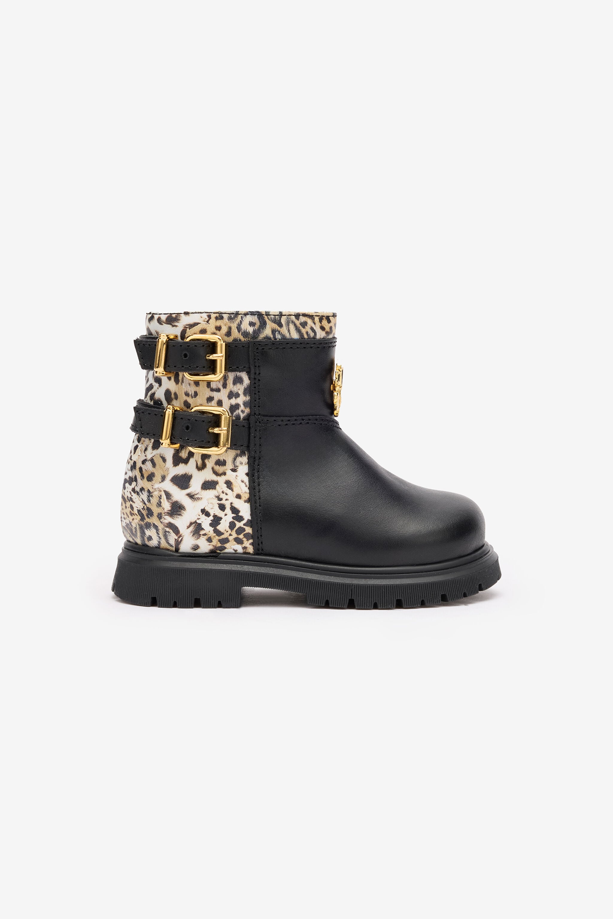 JU Boots With Buckles And Jaguar Skin Inserts JU Boots With Buckles And Jaguar Skin Inserts JAGUAR/BLACK TJS01K-PZJ02