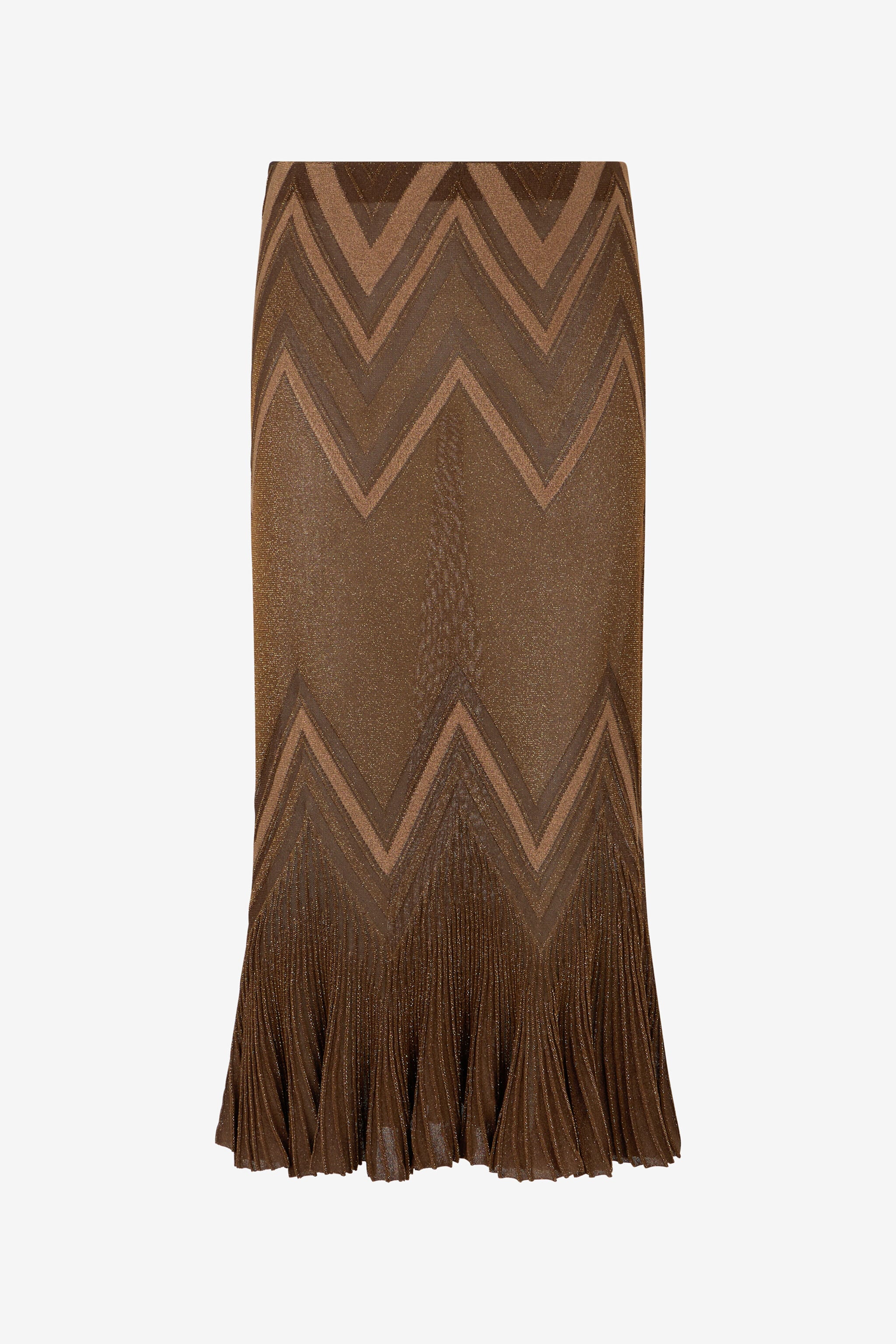 RC Chevron Jacquard Lurex Knit Skirt RC Chevron Jacquard Lurex Knit Skirt BROWN/PINK XQM301-MO007