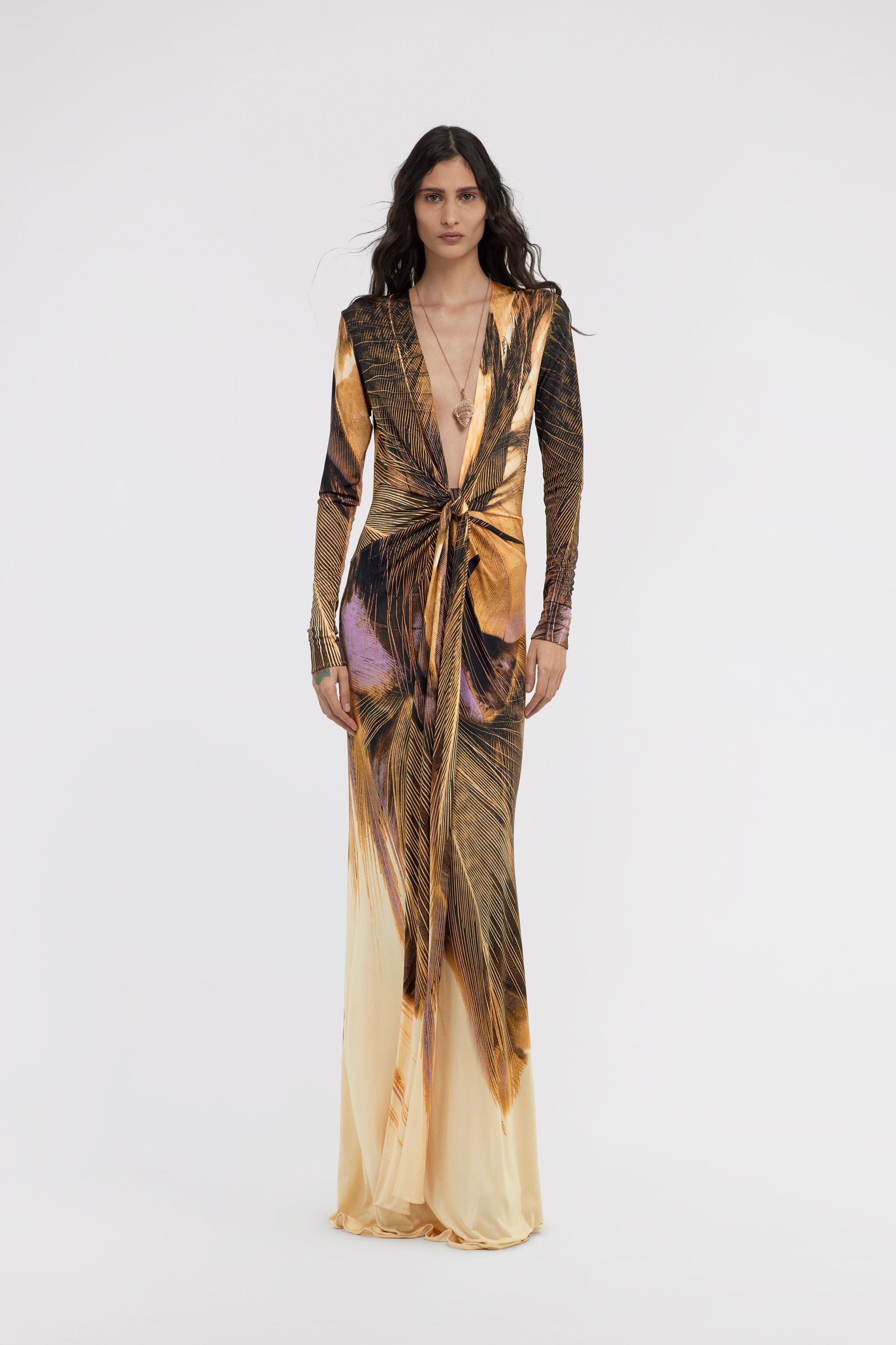 RC Savage print long dress RC Savage print long dress Hellbraun SWT152-JRL73