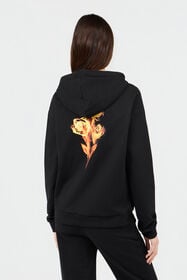 RC Sweat À Capuche Imprimé Flaming Rose BLACK SOT66H-CF008