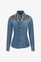 RC Chemise En Jean Bleu Avec Broderie Florale RC Chemise En Jean Bleu Avec Broderie Florale Bleu TKJ705-VT001