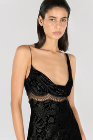 RC Mini dress with lace BLACK TWT119-VUN25
