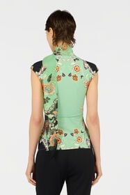 RC Top in Kimono Print GREEN/BLACK XQT605-LNT25