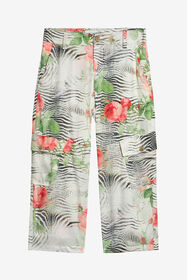 JU Pants With Mini Zebra And Rose Print MULTICOLOR ZEBRA ROS UJT23C-6DO47
