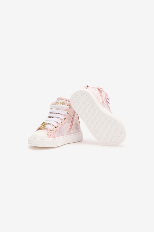 JU High-Top Sneakers With RC Monogram JU High-Top Sneakers With RC Monogram PINK/WHITE TJS02K-PZJ36