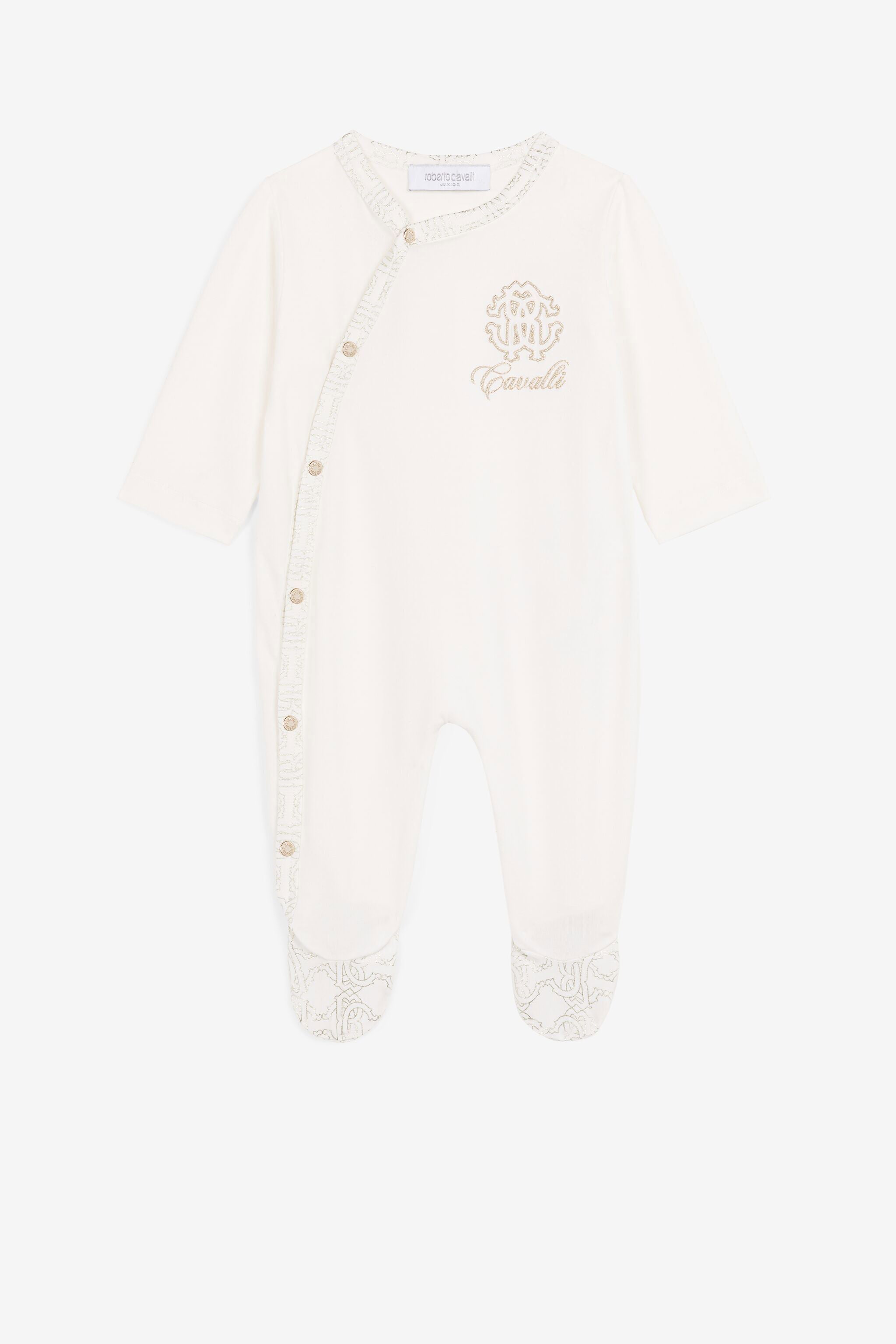 JU Embroidered-logo babygrow JU Embroidered-logo babygrow Gold Platinum QJT890-JV025