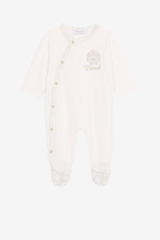 JU Embroidered-logo babygrow JU Embroidered-logo babygrow Gold Platinum QJT890-JV025