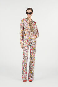 RC Pantaloni Flare con Stampa Florentine Flowers BEIGE WQJ221-DAR29
