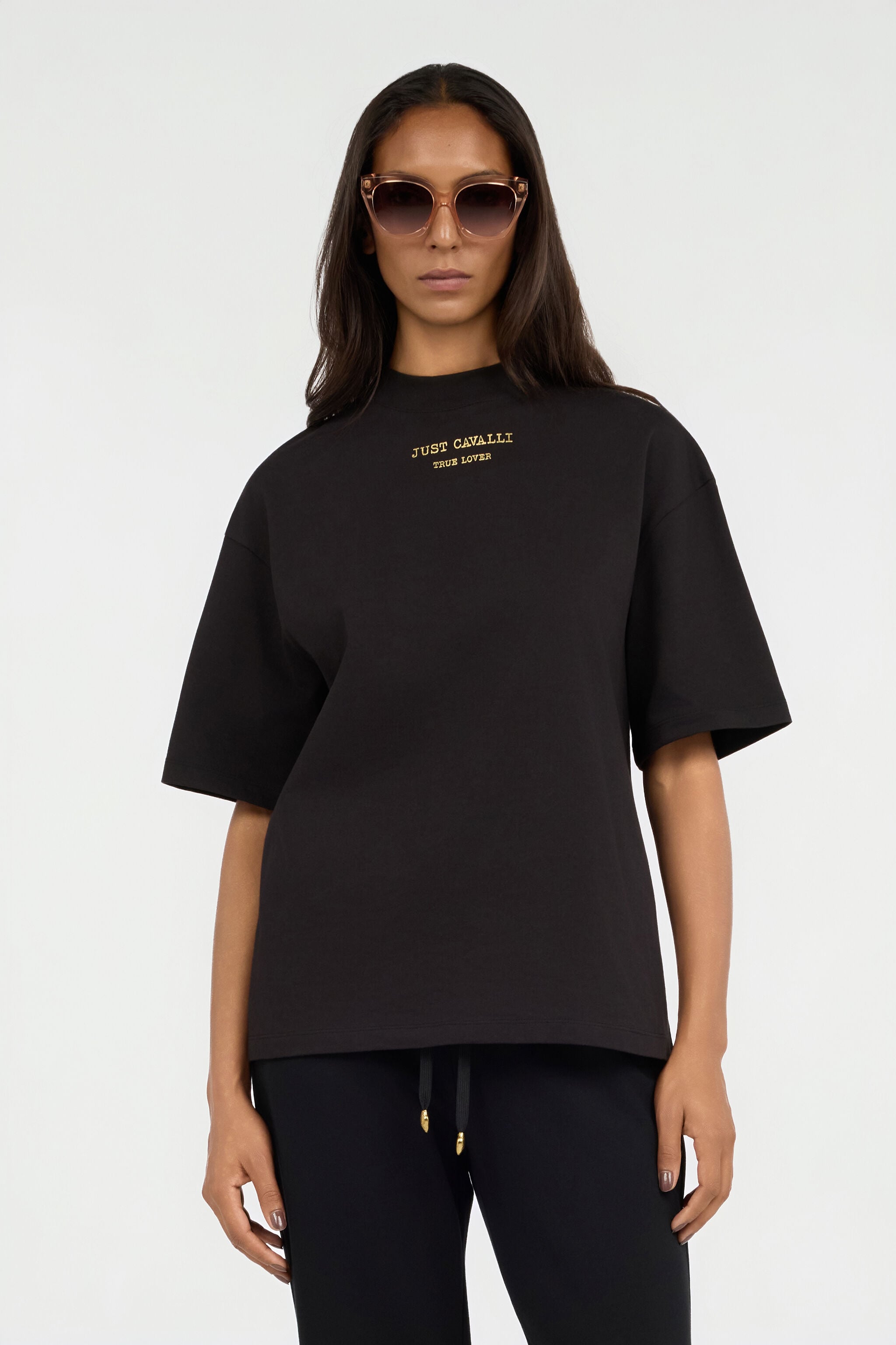JC Black High Neck T-shirt JC Black High Neck T-shirt BLACK/GOLD VFT195-VF318