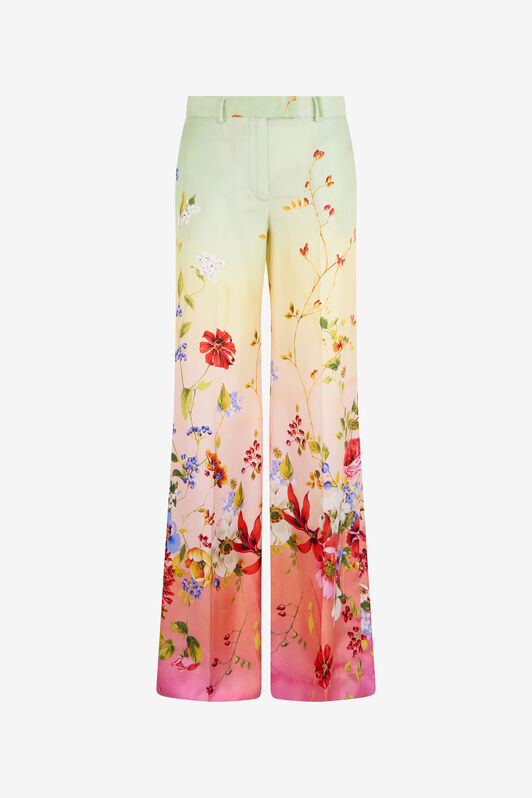 RC Pantalones De Seda Estampado Miami Flowers RC Pantalones De Seda Estampado Miami Flowers GREEN/FUCHSIA WQT201-OZR32