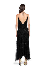 RC Black Iris embroidered evening dress Black HQR144-RP061