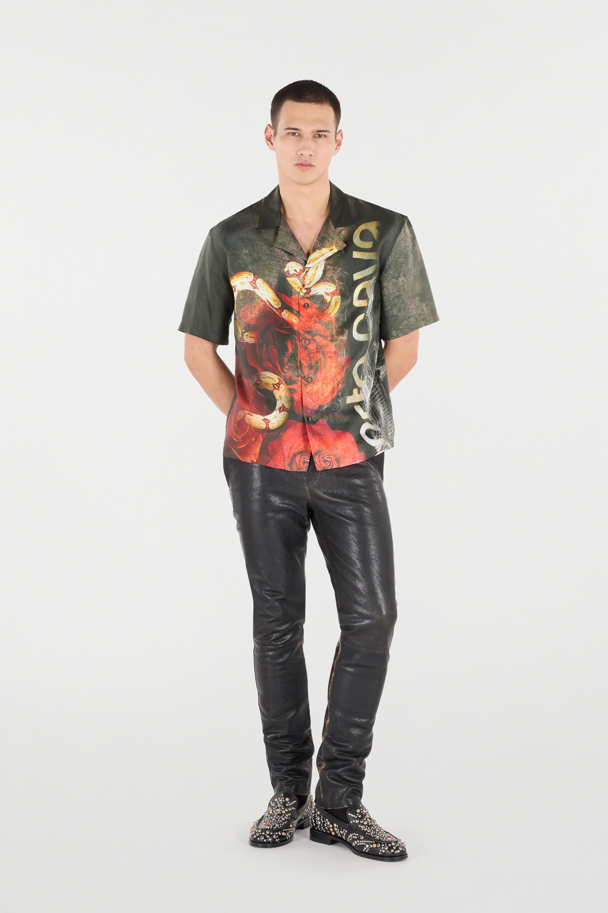 Genuine Leather Pants in Black for Men | Roberto Cavalli®