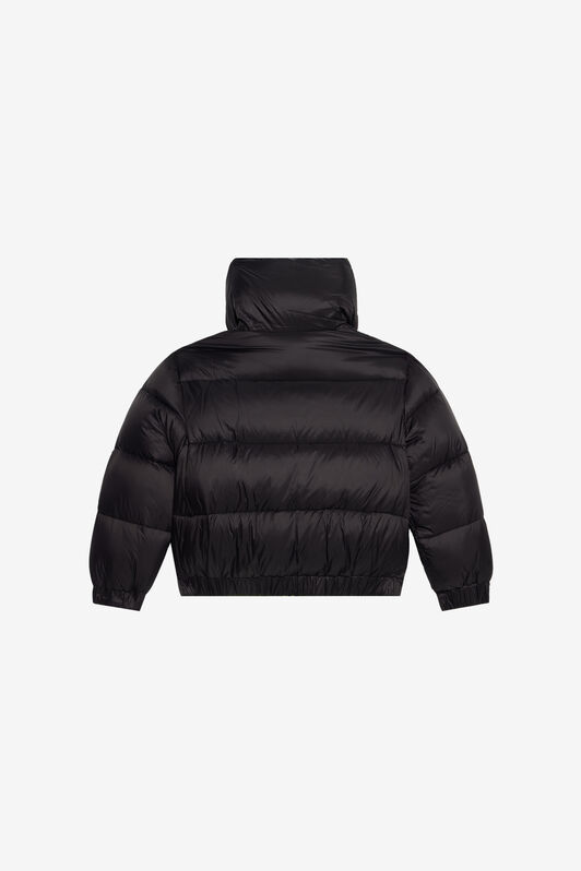 JU Schwarze Steppjacke mit grünem Jaguar-Print-Futter JU Schwarze Steppjacke mit grünem Jaguar-Print-Futter BLACK/G.V. XJT40T-5RS64
