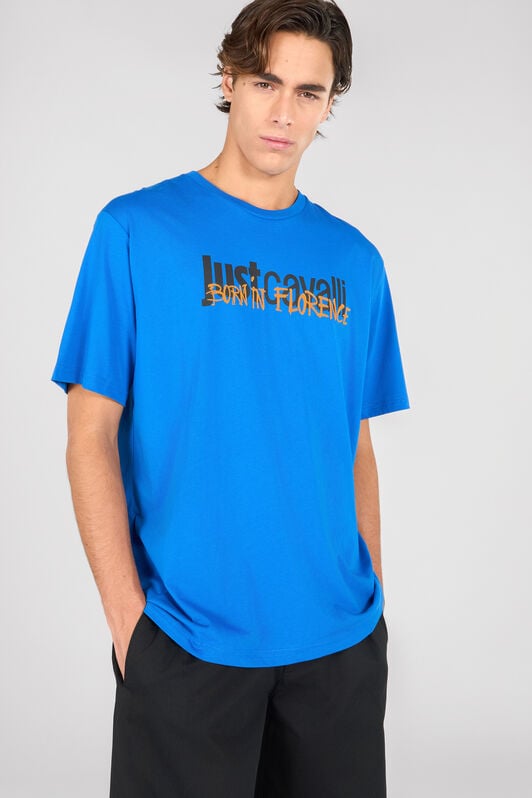 JC Just Cavalli Logo T-Shirt JC Just Cavalli Logo T-Shirt Blue RRT928-RR190