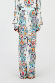 JC Tropical Garden Print Trousers TURCHESE CHIRO WFT158-WF505