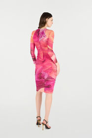 RC Sheath Dress With Rose Print RC Sheath Dress With Rose Print Fuchsia UKT146-6HN48