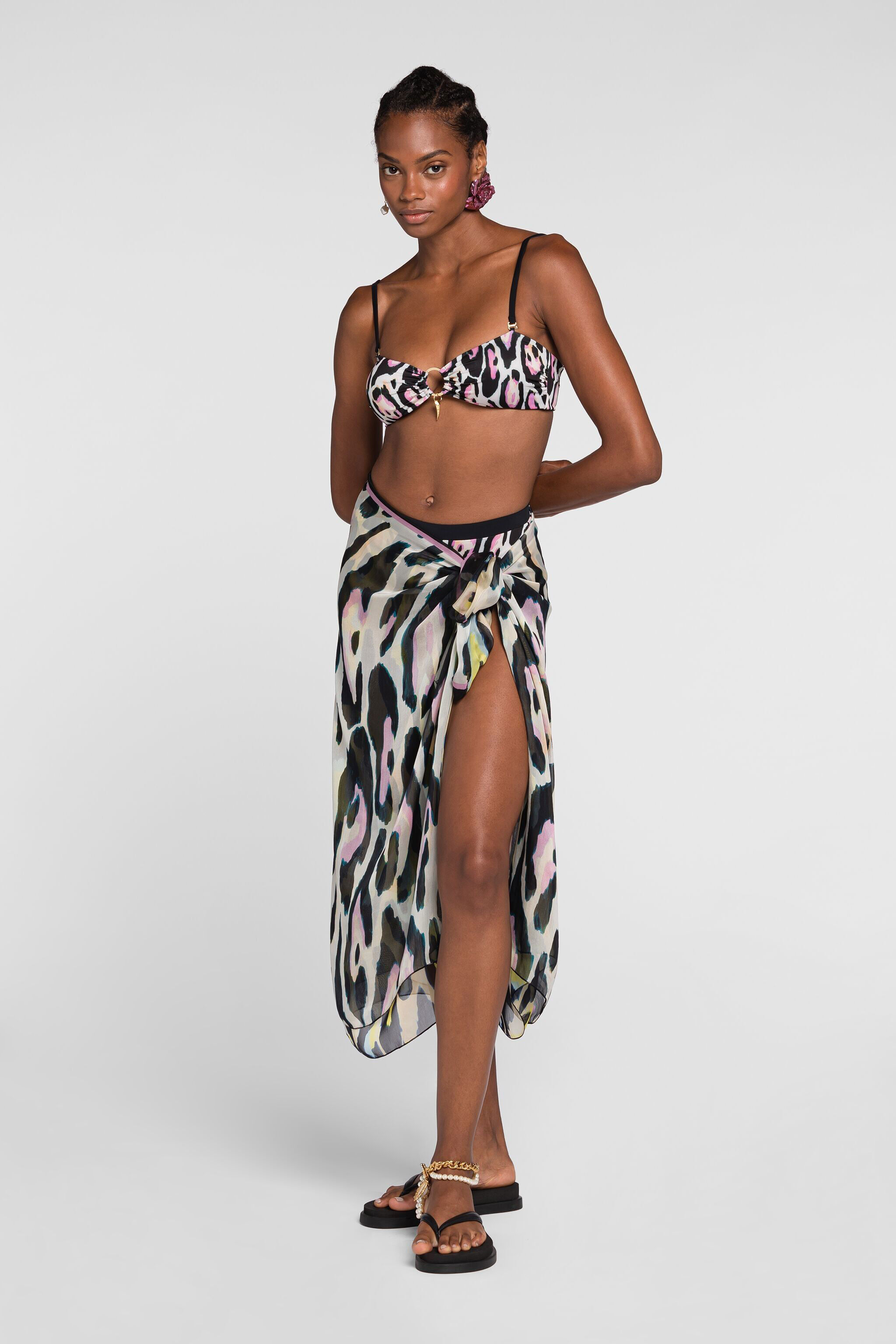 RC Jaguar-print bikini top ROSA QKW00I-LNF54