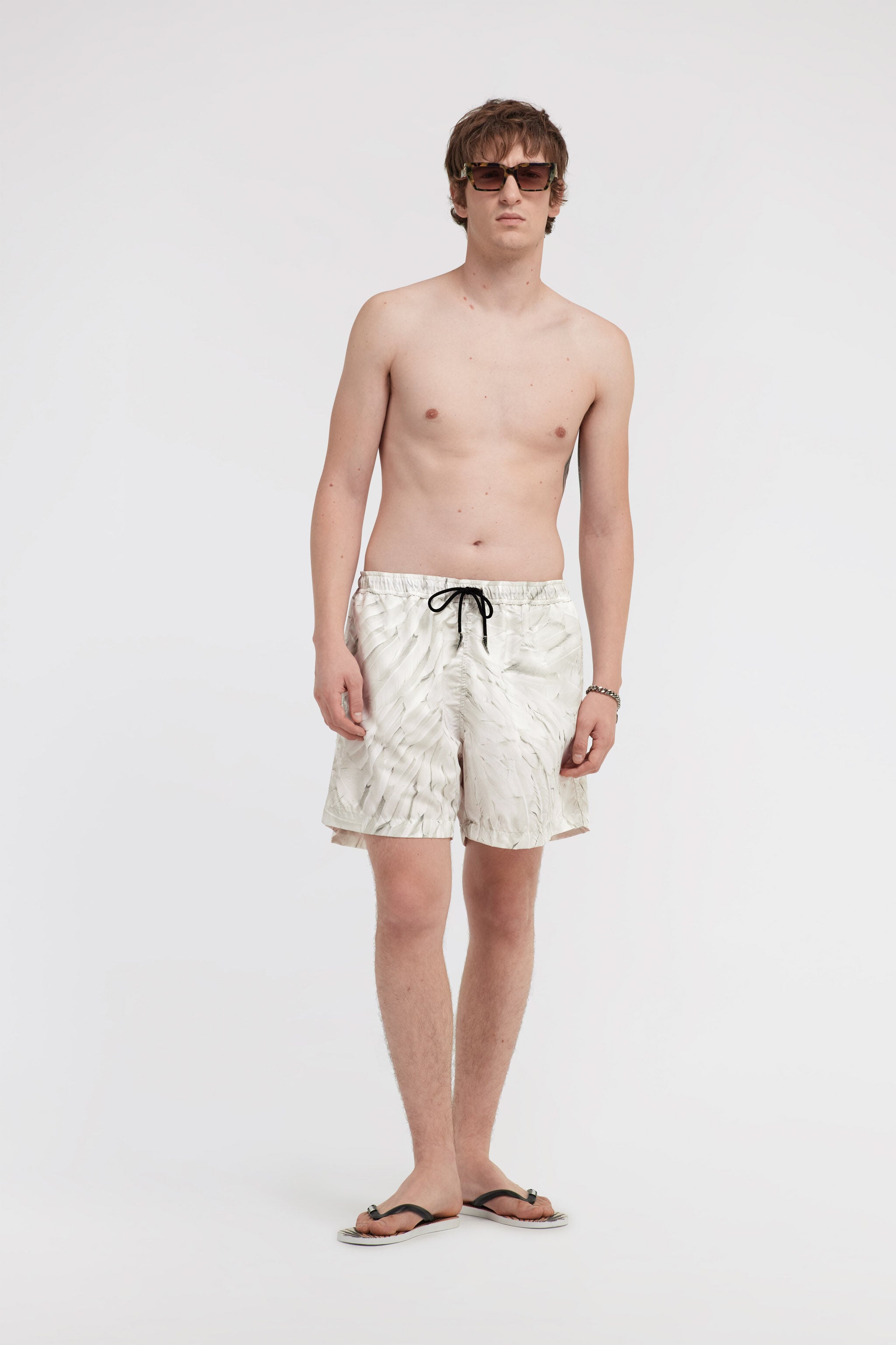 RC Ice Feathers print swim trunks RC Ice Feathers print swim trunks White SMT00A-5RL74