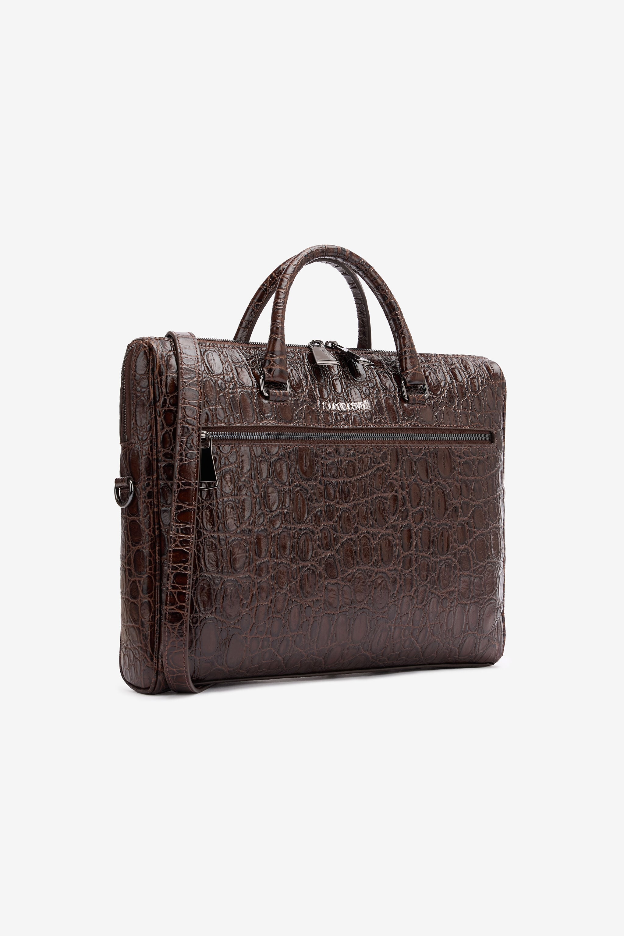 RC Crocodile-Print Document Bag RC Crocodile-Print Document Bag Brown URB005-PZU02