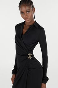 RC Midi Dress With Mirror Snake Monogram Black VQT108-JE034