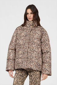 JC Wendbare Daunenjacke mit Leopardenprint BEIGE VFT312-VF462