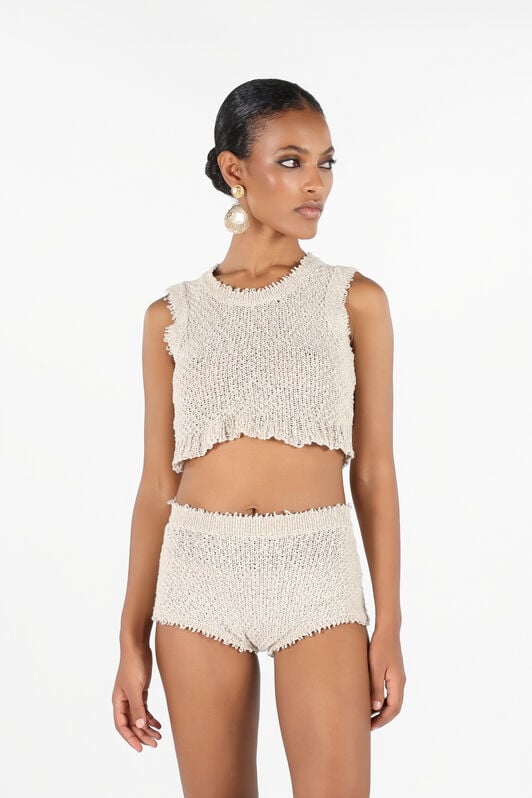 RC Ivory Textured Knit Top RC Ivory Textured Knit Top Light Brown UWM606-ME005