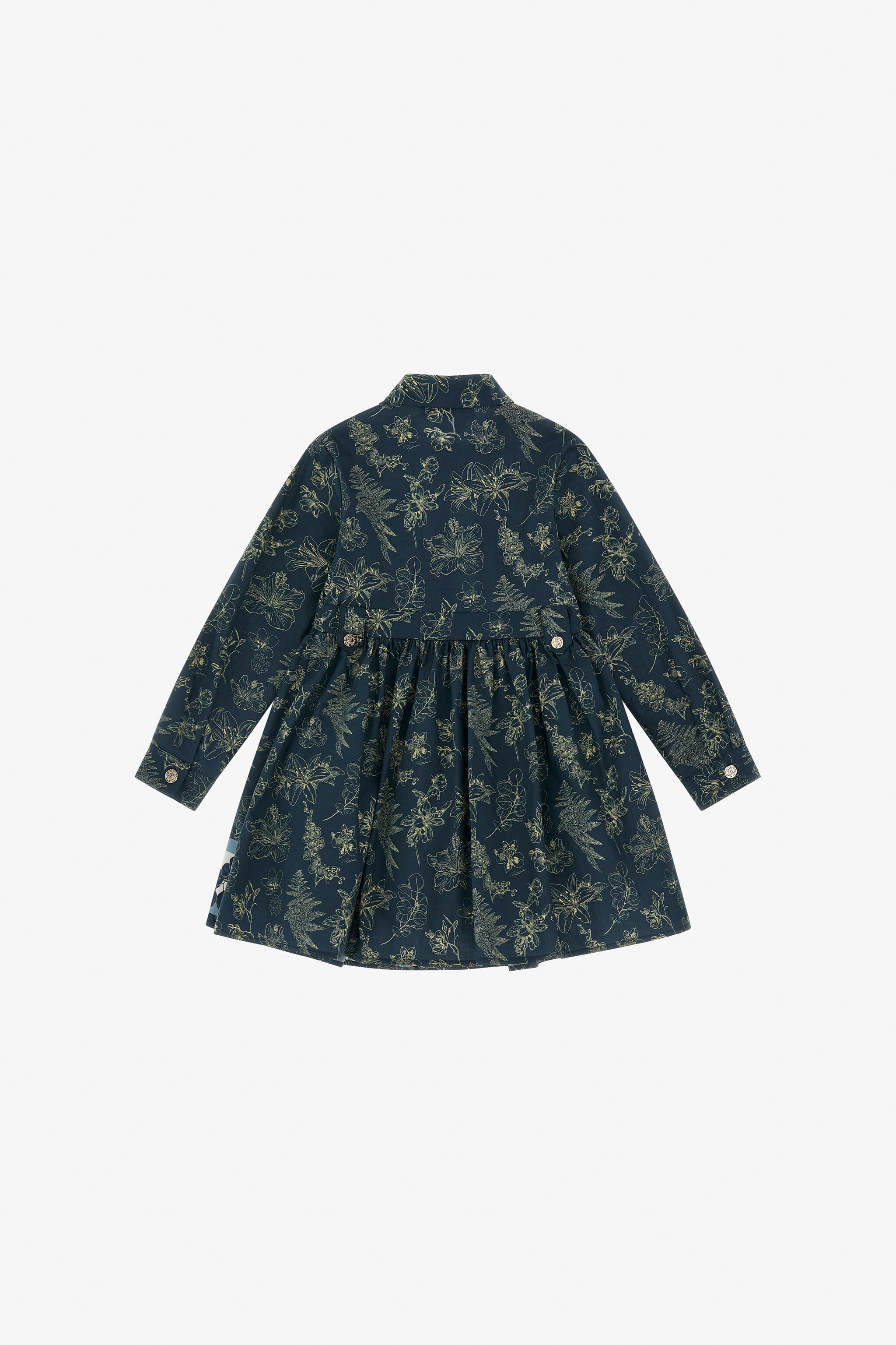 JU Shirt Dress With Floral Dance Print JU Shirt Dress With Floral Dance Print Blue TJT10K-7MM08