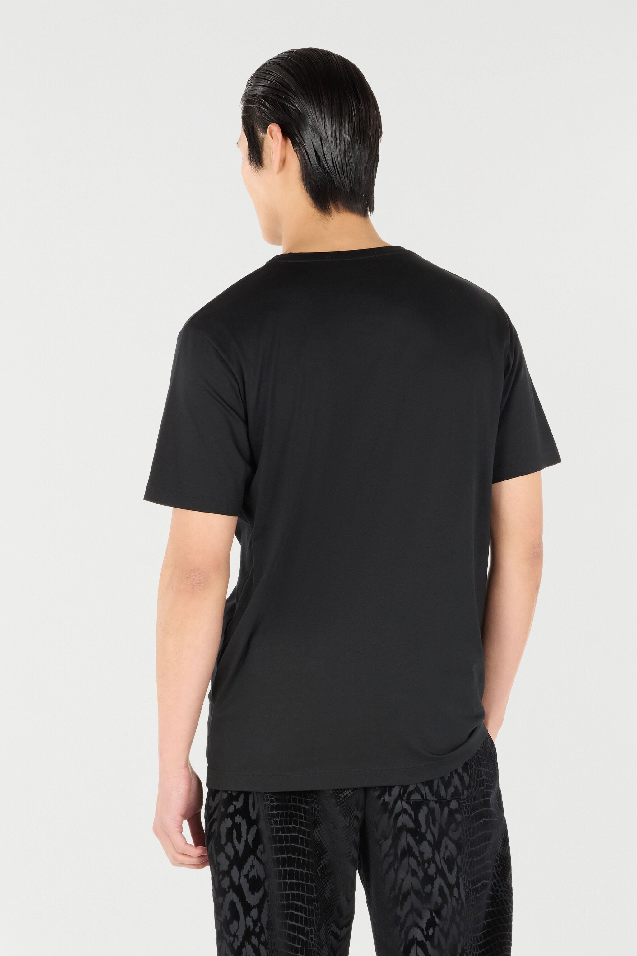 RC T-Shirt with Mirror Snake Monogram Black POT60E-JD023