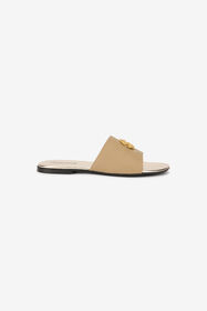 RC Leather Sandals with Gold Logo SAND QOS01B-PZO12