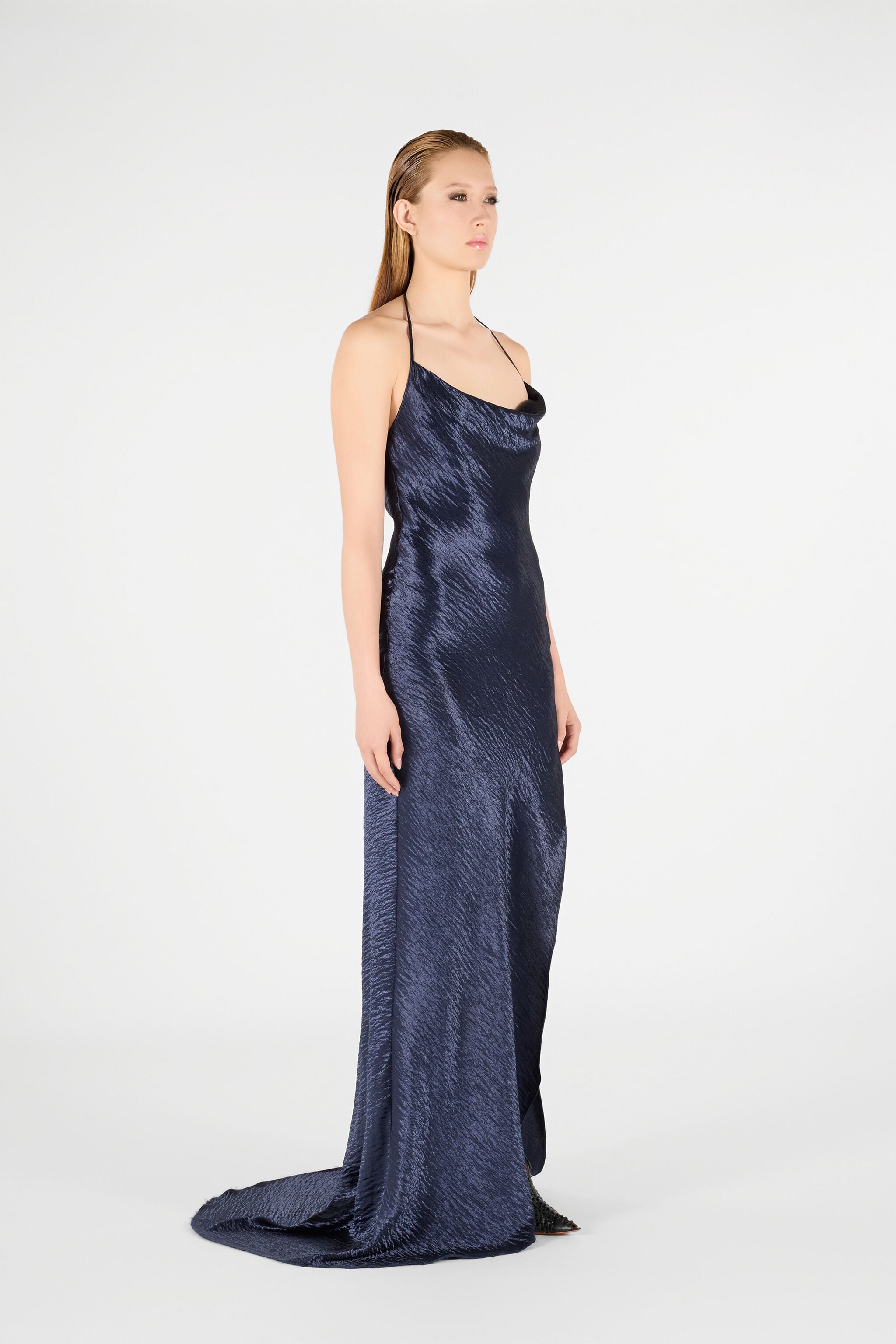 RC Long Dress with Cowl Neck RC Long Dress with Cowl Neck Dark blue UWT125-TO009