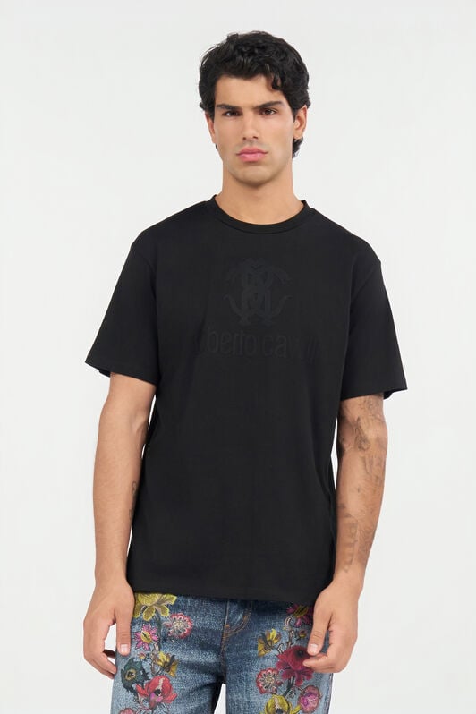 RC Schwarzes T-Shirt mit Monogram RC RC Schwarzes T-Shirt mit Monogram RC BLACK QOT60D-JD060