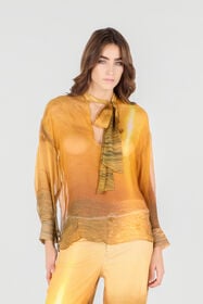 RC Sunset Print Silk Shirt Orange UWT712-CKN97