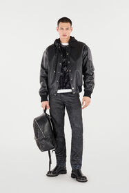 RC Sweater With Plush Brocade Pattern Black VNM605-MQ038