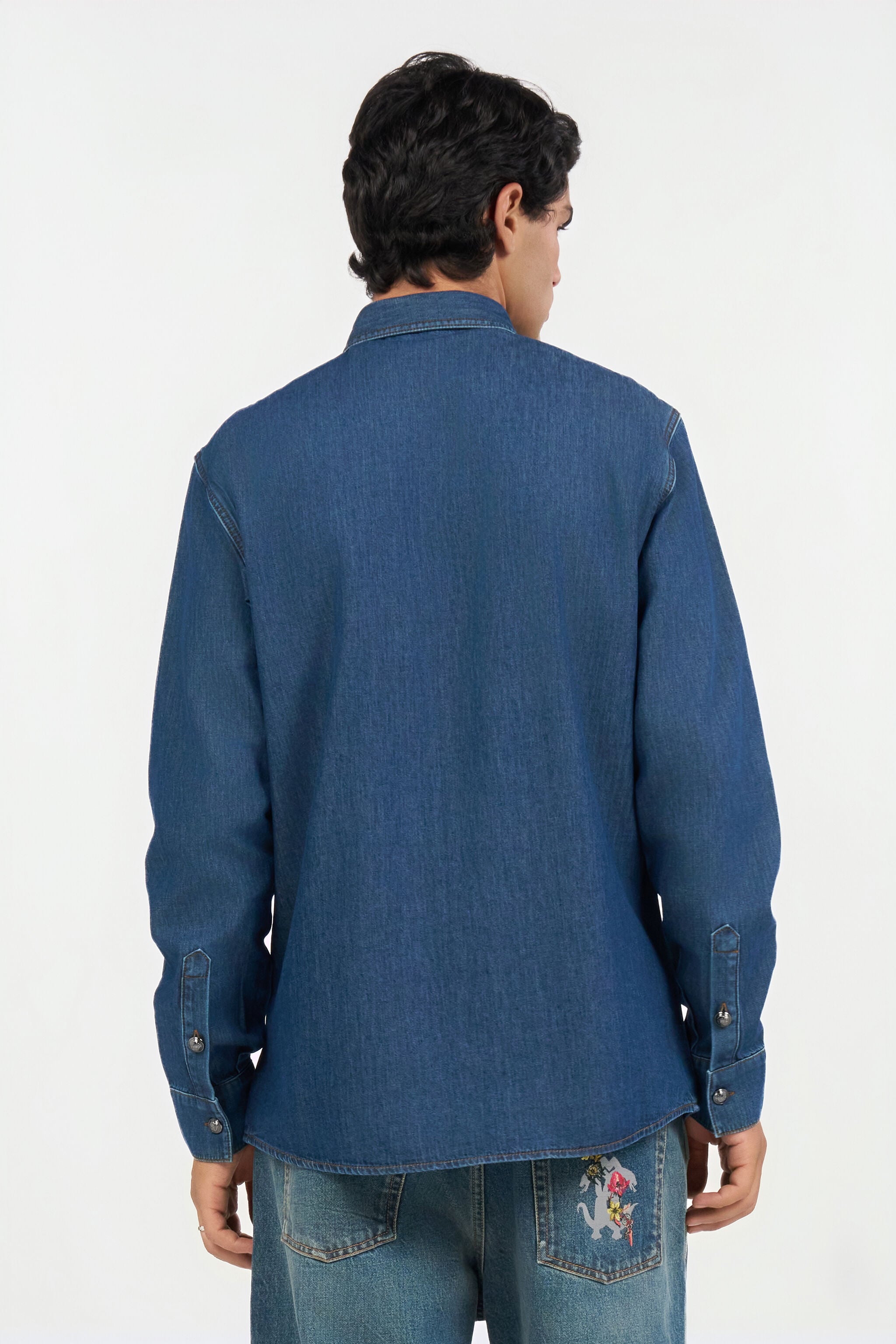 RC Denim Shirt with Monogram RC DARK BLUE QOJ70C-DLO04