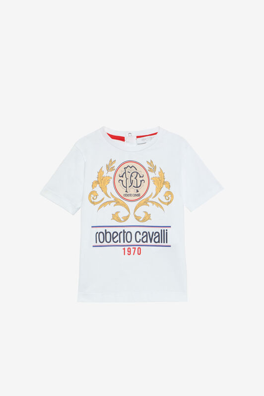 JU T-shirt in cotone con logo OPTICAL WHITE VJT611-JD001