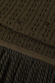 RC Ribbed-Knit Wool Scarf Dark green RRM654-MQ001