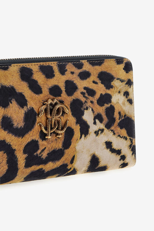 RC Zip-Around-Brieftasche mit Jaguar-Print Hellbraun SKA001-PZC26