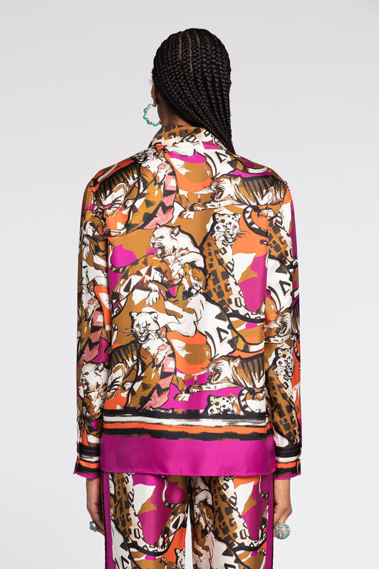 RC Wild Cat-Print Shirt Purple RKT704-4QH06