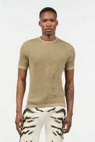 RC Openwork Knit T-Shirt Light Brown URM601-MG001