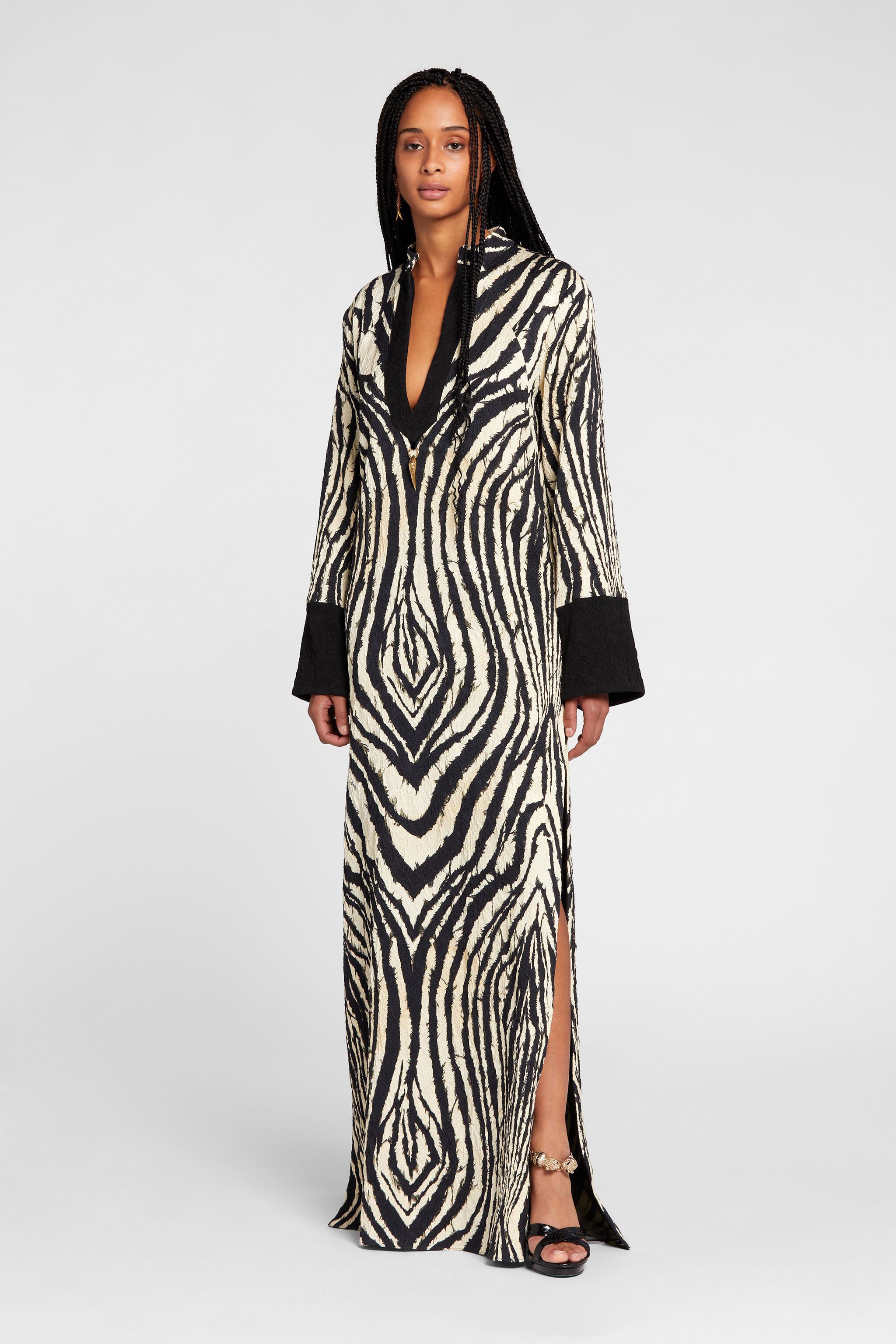RC Freedom-Print Maxikleid RC Freedom-Print Maxikleid Schwarz/Weiß OKT123-2RC80